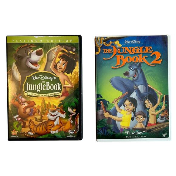 Disney's Jungle Book 1 & 2 DVD's Family Adventure Action Animated Movie Film - Picture 1 of 3
